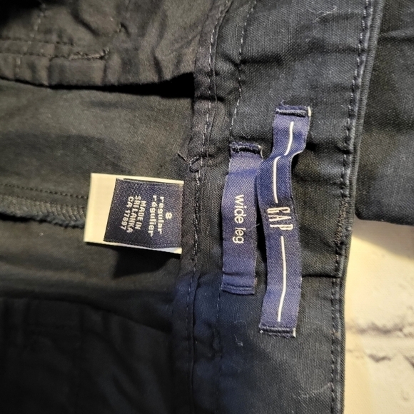 GAP Dark Blue Wide Leg Cotton Pant Size 8 - Picture 7 of 11